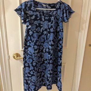 GAP Blue Floral T-Shirt Dress - Easy Summer Mini - Size S